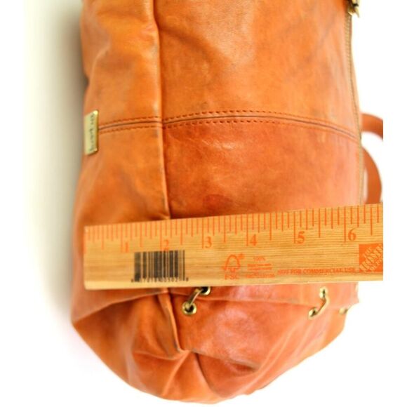 ROOMY Kooba TAN BROWN REAL LEATHER FRAME SHOULDER BAG TOTE HOBO HANDBAG SATCHEL - Picture 11 of 14